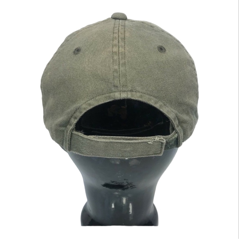 Irish Flag Trucker Cap Hat Distressed Canvas Army Green Adjustable Snap Closure - Picture 4 of 5